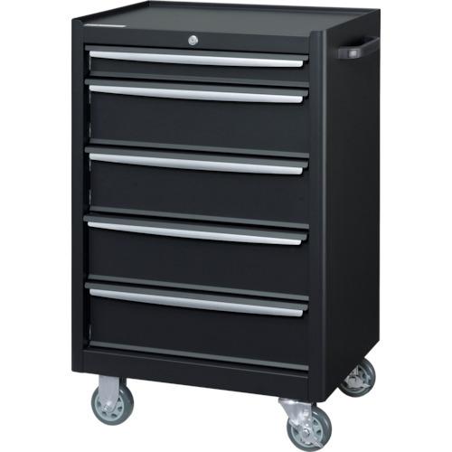 ####u.ヤマキン/山金工業ツールケースワゴン W600×D470×H940 5段 ブラック 完成品