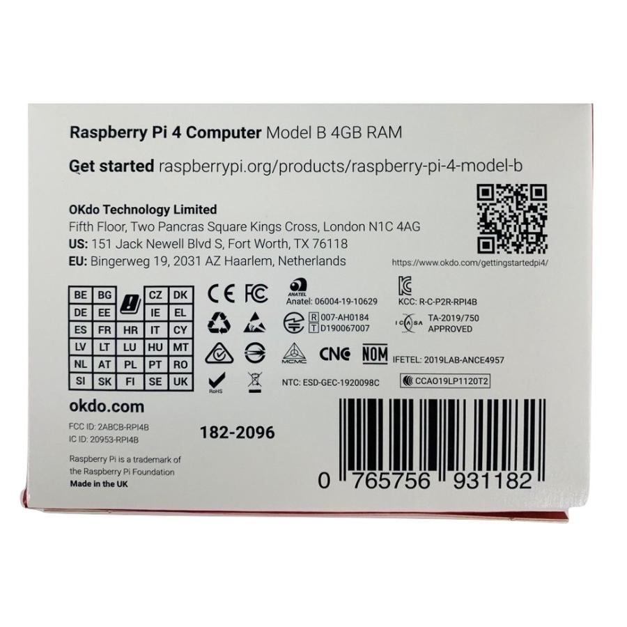 国内正規代理店品】Raspberry Pi4 ModelB 4GB ラズベリーパイ4 技適