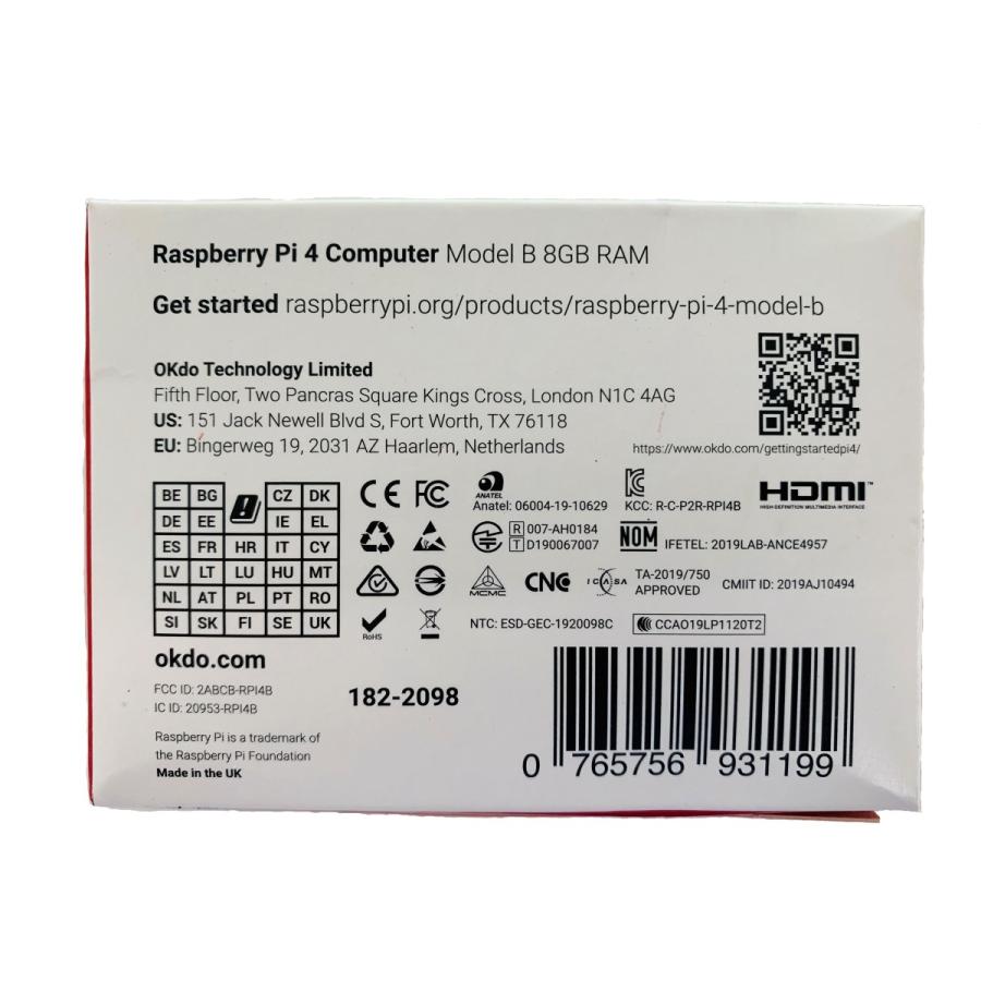 【国内正規代理店品】Raspberry Pi4 ModelB 8GB ラズベリーパイ4 8G 技適対応品【RS・OKdo版】 |  | 03