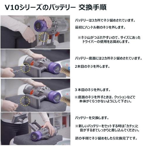 Dyson（ダイソン） iieco V10 SV12 対応 互換 バッテリー+交換