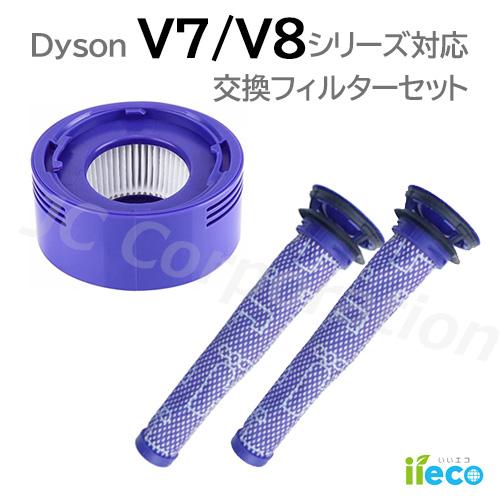 JCコーポレーション iieco ダイソン V7 V8 フィルター 3点セット プレ