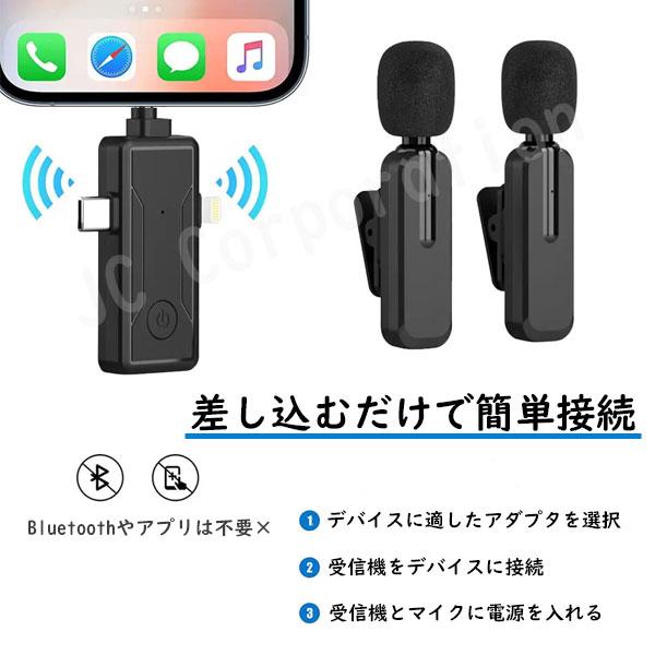 【新品】ワイヤレスマイク レシーバー2種類 マイク2個付き JCコーポレーション TETOMI ワイヤレスピンマイク 2本 レシーバー