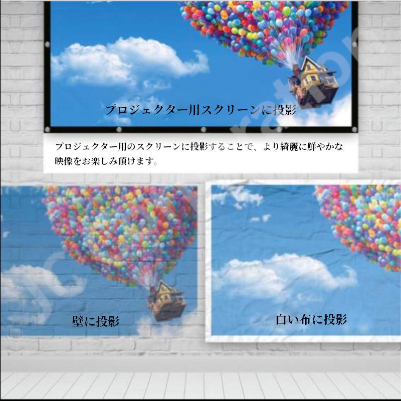 プロジェクター用スクリーン 84インチ ホワイト おりたたみ可能 壁掛け