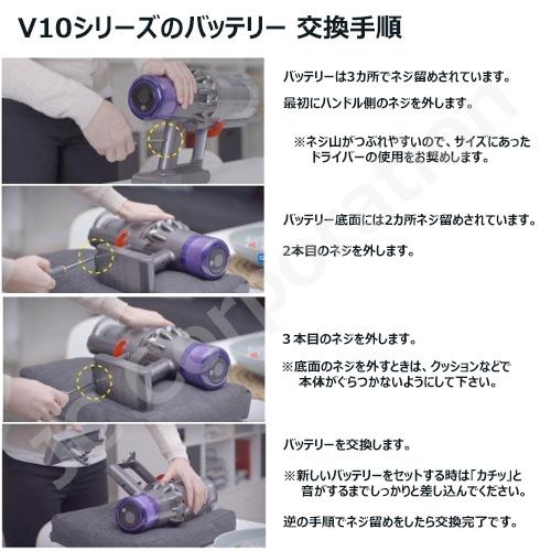 Dyson（ダイソン） iieco V10 SV12 対応 互換 バッテリー ネジ