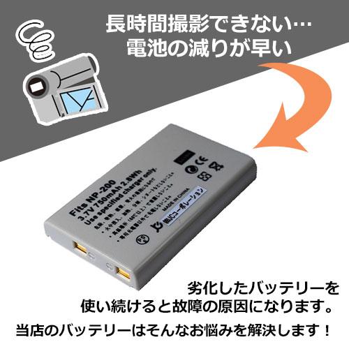 2個セット コニカミノルタ(KONICA MINOLTA) NP-200 互換バッテリー コード 00913-x2｜iishop2｜02