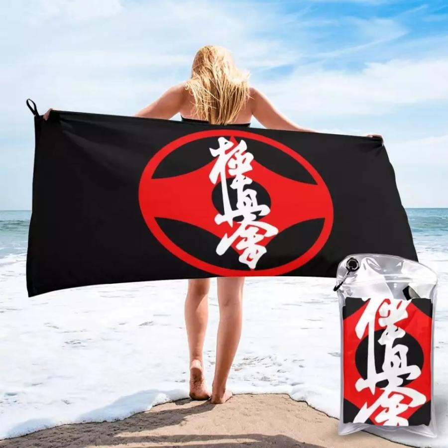 極真 空手 極真会 観空マーク マイクロファイバー ビーチ バス