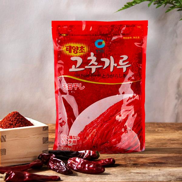 即納&大特価】 清浄園 天日干し 唐辛子粉 キムチ用 中辛 粗い 500g
