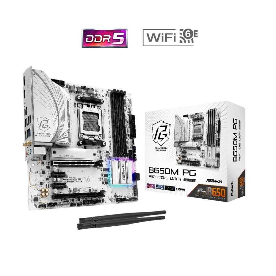 ASRock B650M PG Riptide WiFi White AMD B650チップセット搭載 