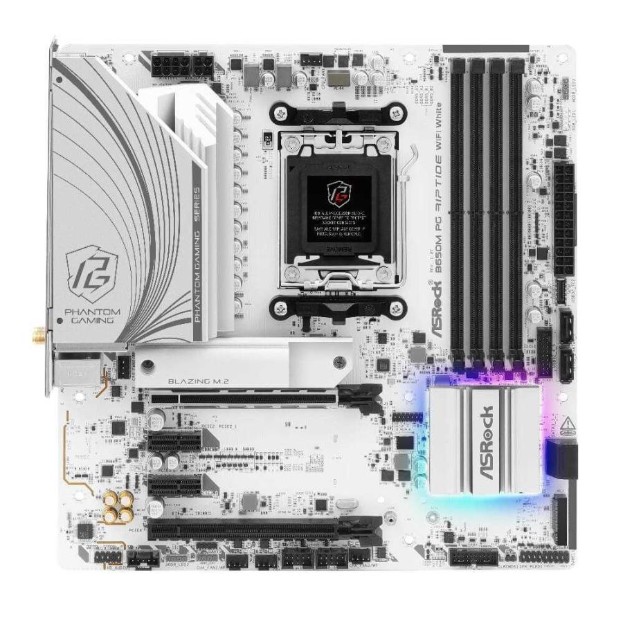 ASRock B650M PG Riptide WiFi White AMD B650チップセット搭載MicroATXマザーボード ホワイトモデル_1