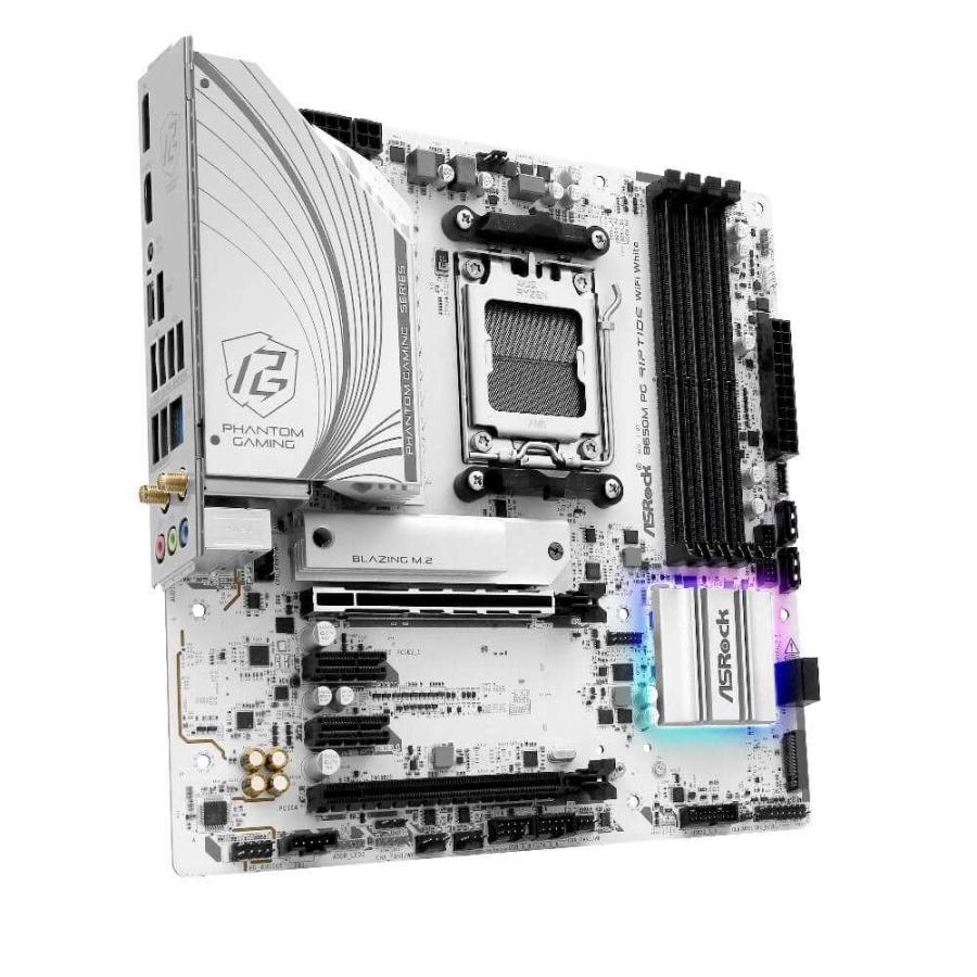 ASRock B650M PG Riptide WiFi White AMD B650チップセット搭載MicroATXマザーボード ホワイトモデル_3