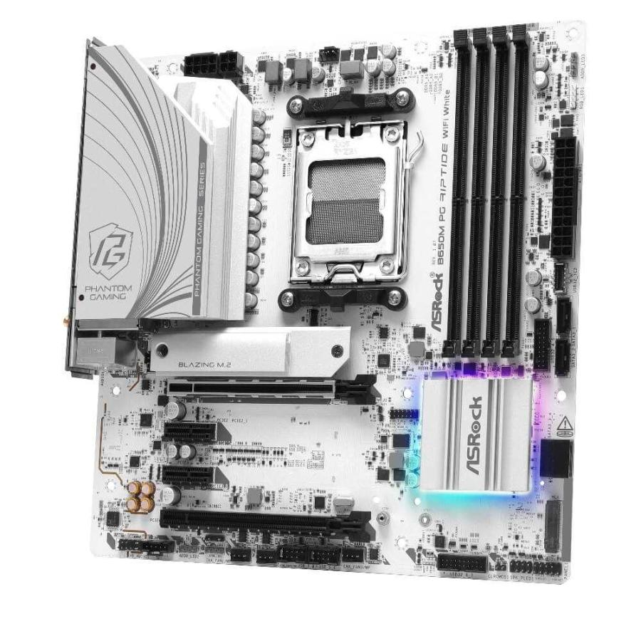 ASRock B650M PG Riptide WiFi White AMD B650チップセット搭載MicroATXマザーボード ホワイトモデル_4