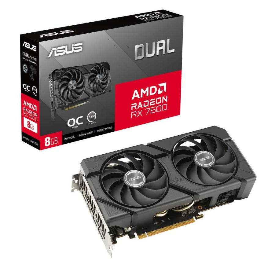 ASUS Dual Radeon RX 7600 EVO OC Edition 8GB GDDR6 AMD 7600搭載 