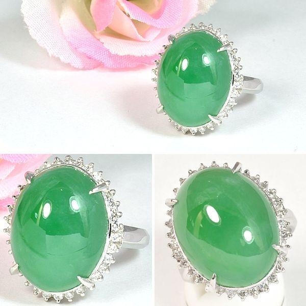 新品1点限り】PT900ヒスイ20.58ct/ダイヤモンド0.50ctリング 5月 