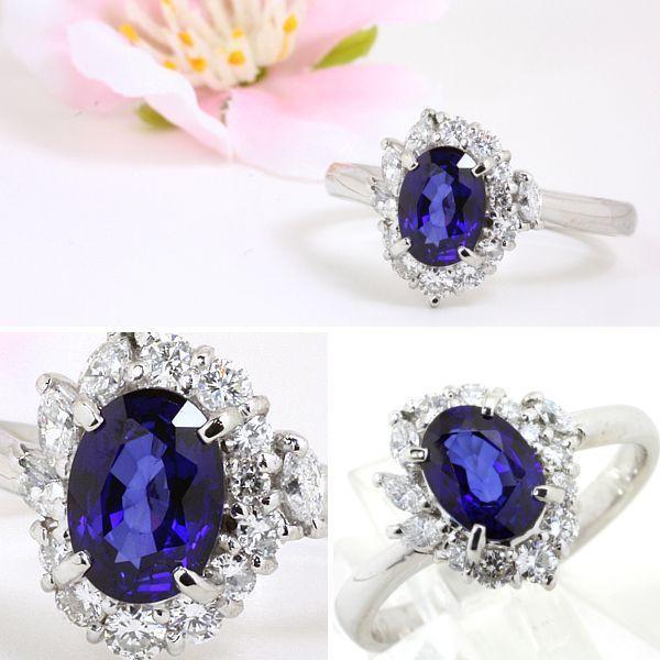 新品1点限り】PT900サファイア0.97ctダイヤモンド0.32ct 素晴らしい色 