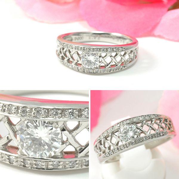 PT900ダイヤモンド0.286ct/0.076ctリング DM041