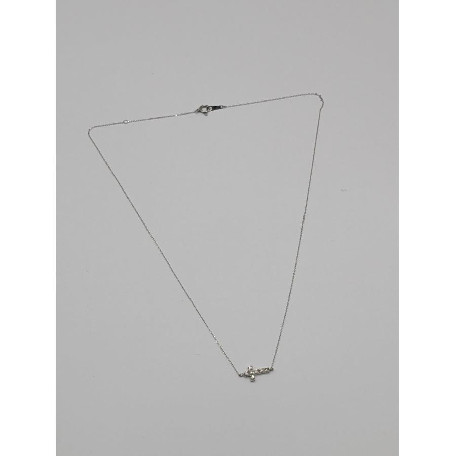 PT プラチナ 天然ダイヤモンド0.15ct クロスネックレス リバーシブル 