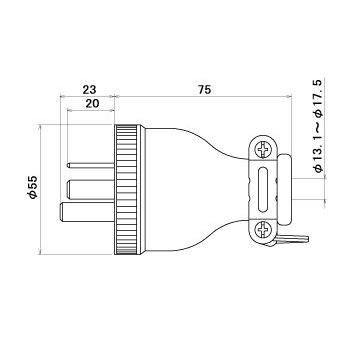 明工社〓ゴムプラグ　接地３P　20A　250V〓MP2526 |  | 01