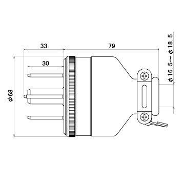 明工社〓ゴムプラグ　接地３P　30A　250V〓MP2533 |  | 01