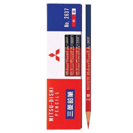 三菱鉛筆〓鉛筆 No.2637 1本〓朱藍鉛筆朱7：藍3 : IK21 - 通販