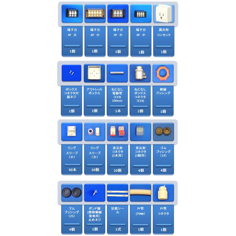 【2025年度第一種　電気工事士　技能試験セット】【プレート外しキ♪＆代用端子台追加プレゼント】　〓電線、器具　候補問題 1回分+αセット♪〓IK21-016 | HOZAN | 03