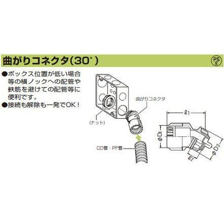 未来工業 【販売単位：10/袋】〓PF管付属部品　曲がりコネクタ（30°） 色：ベージュ〓FNK-28G |  | 01