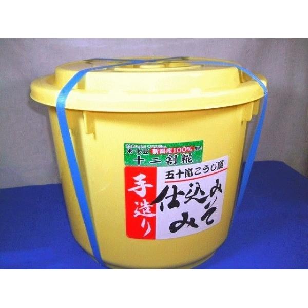 仕込み味噌 十二割糀 ８ｋｇ 樽入り 無添加 新潟産米・大豆１００％｜ikarashikoujiya