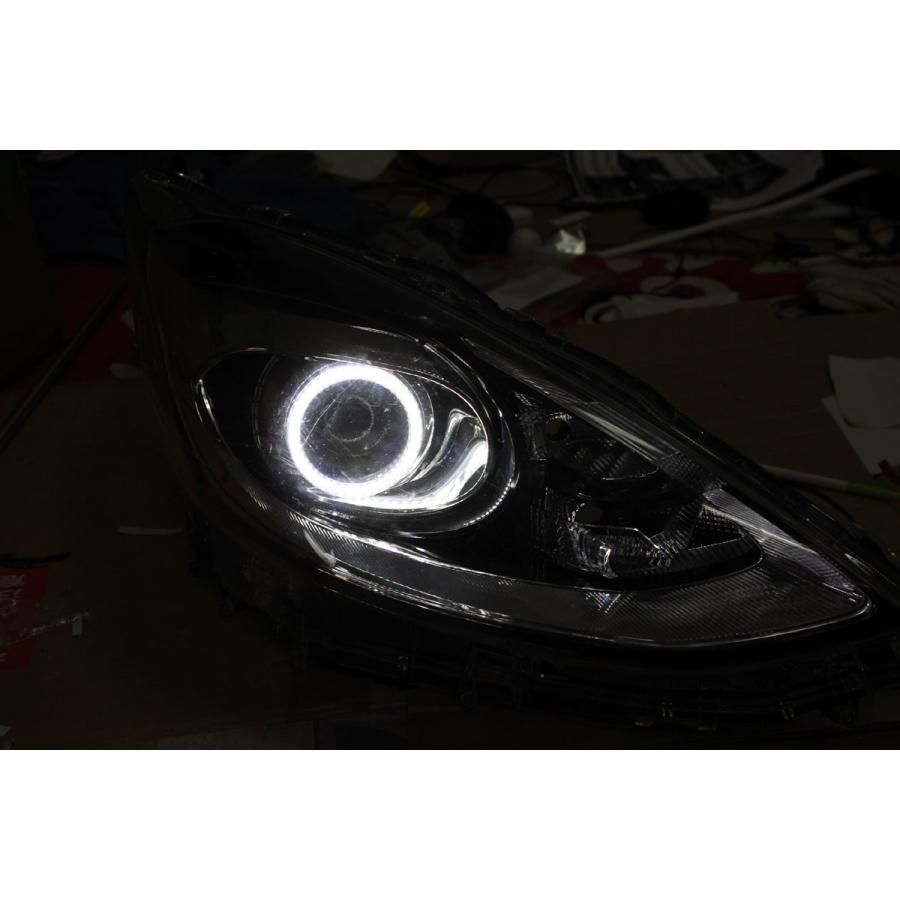 アクア10 後期ハロゲンヘッドライト用 SMD LED イカリング 6000K 車検