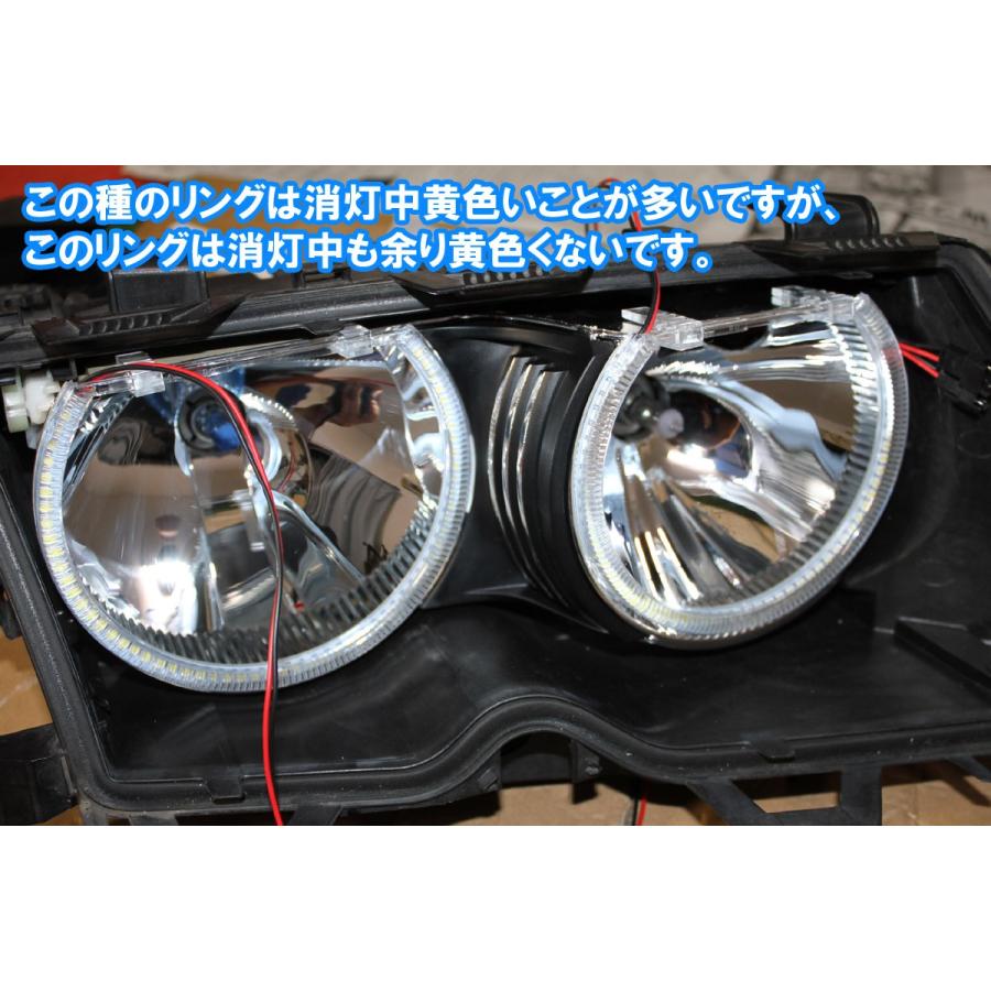 新品　 3シリーズ E46 LEDイカリング ヘッドライト クーペ 左右 BMW E46 クーペ 後期用 LEDイカリングヘッドライト クロームインナー