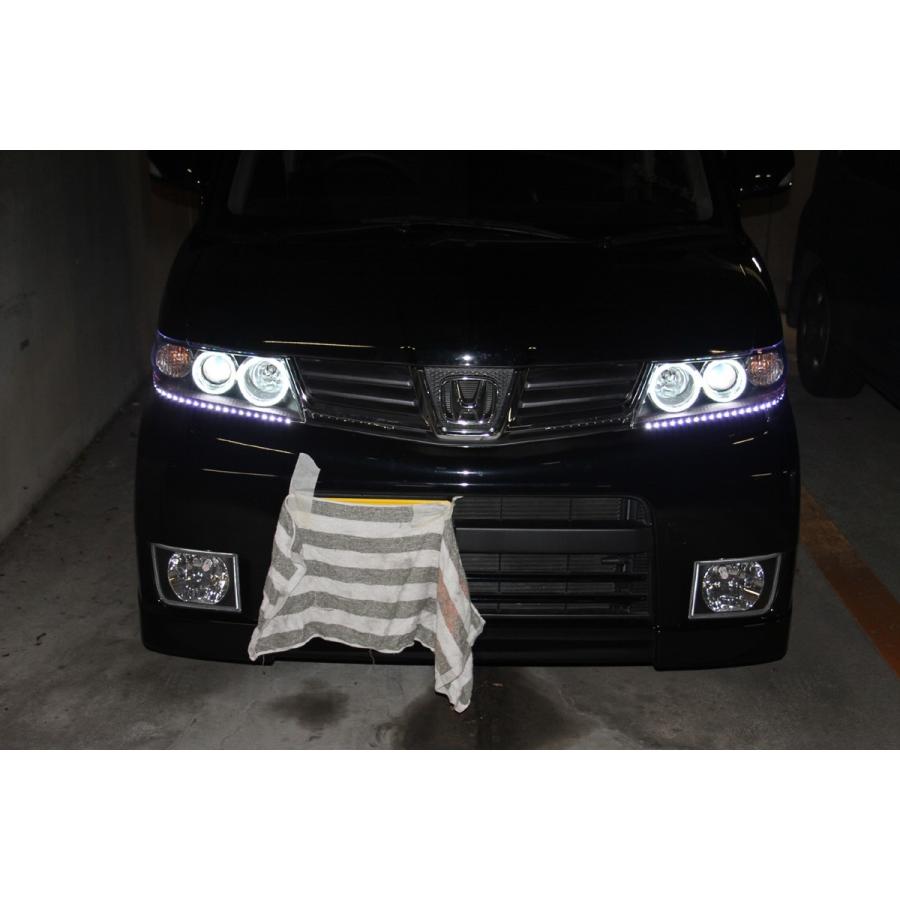 ゼストスパーク　青目　イカリングヘッドライト ホンダ ゼストスパーク HDSMD LED 6灯イカリングキット。真っ白