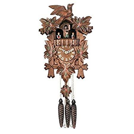 甲南mc1日本製 特別価格river City Clocks One Day ミュージカルカトゥー クロック ダンサー付き 5匹の手彫りカエデの葉 1匹の鳥 手描きの花 高さ1好評販売中 純正ケースセット 家具 インテリア インテリア時計 Isctem Ac Mz