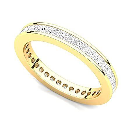 人気ブラドン 特別価格14 Kイエローゴールドチャネルセットダイヤモンドエタニティバンドリング(G - H/VS、1 1 / 2 ct。) 指輪