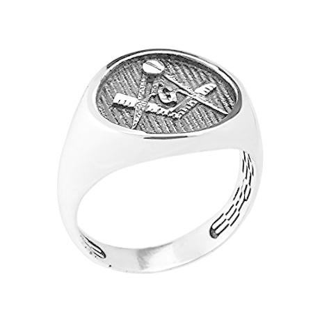 大宮の特別価格メンズ925スターリングシルバーフリーメイソン正方形とコンパスフリーメイソンリング