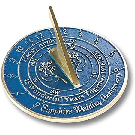 格安 特別価格ANTIQUECOLLECTION Gift好評販売中 Sundial Anniversary Wedding 2021 Sapphire 45th 掛け時計、壁掛け時計