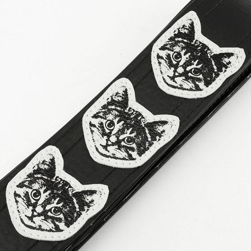Couch Guitar Strap ニャン・ ニャン・ ニャン・クロ [Cat Guitar Strap Black/White Cats]｜ikebe-revole｜02