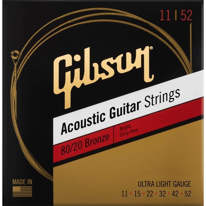 Gibson 80/20 Bronze Acoustic Guitar Strings [SAG-BRW11 Ultra
