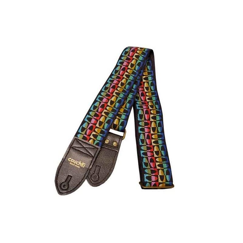 Couch Guitar Strap 60's Mod Geometric Hippie Weave