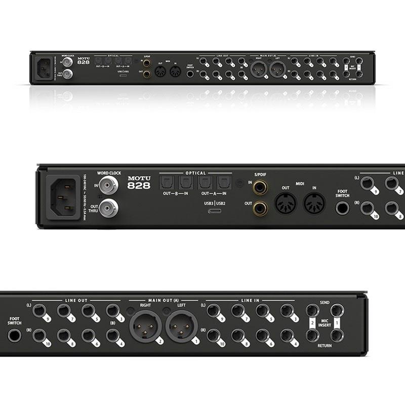 MOTU 828 + Oyaide SCI-04 セット(モツ)(USB-Cオーディオインターフェイス)(オヤイデ)(Thunderbolt3互換USB4 Type-C-Type-C 1.2ｍ)の画像