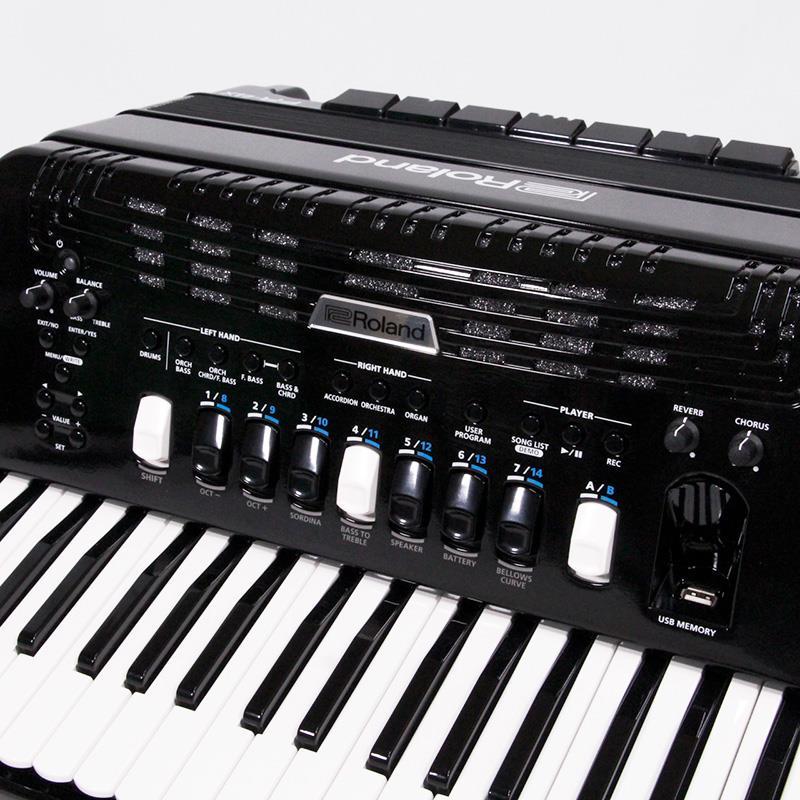Roland FR-4X BK (1台限定・展示クリアランス超特価！) ブラック Vアコーディオン ローランド 電子 ピアノ式 37鍵盤 中型 ピアノタイプの画像