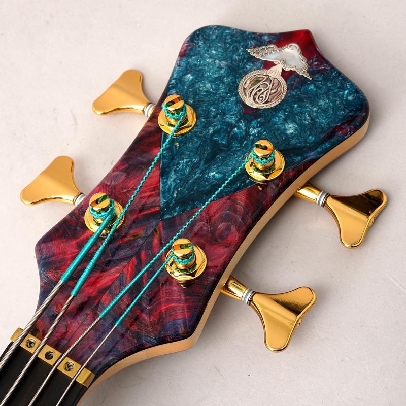 ALEMBIC SCSB4 Buckeye Resin [Stanley Clark Signature Deluxe w/Side LED's Blue]_6