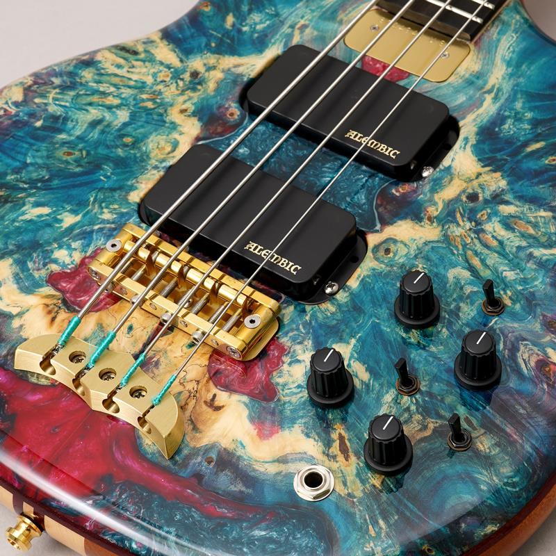 ALEMBIC SCSB4 Buckeye Resin [Stanley Clark Signature Deluxe w/Side LED's Blue]_8