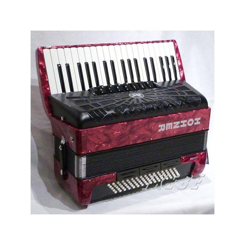 Hohner (アコーディオン専門店・出荷前検品発送)Bravo III 80 RED (カラー：レッド)  ホーナー アコーディオン 入門向け ピアノ式 37鍵盤 中型の画像