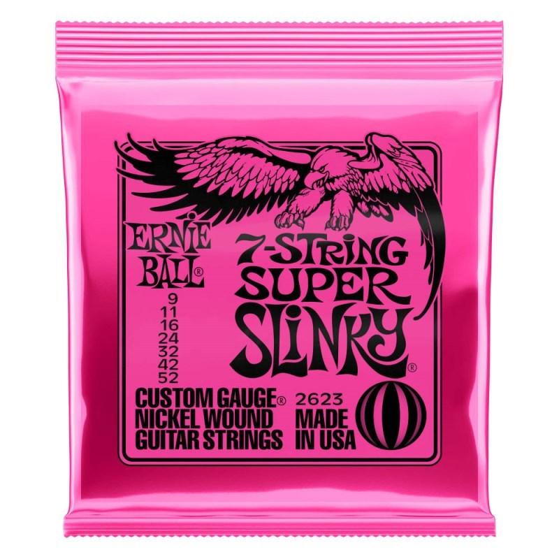 ERNIE BALL Super Slinky 7-String Nickel Wound Electric Guitar Strings #2623｜ikebe
