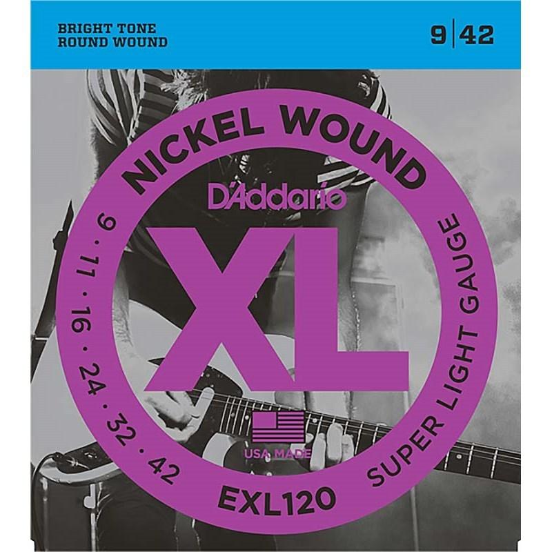 D’Addario XL Nickel Electric Guitar Strings EXL120 (Super Light/09-42) | D'Addario