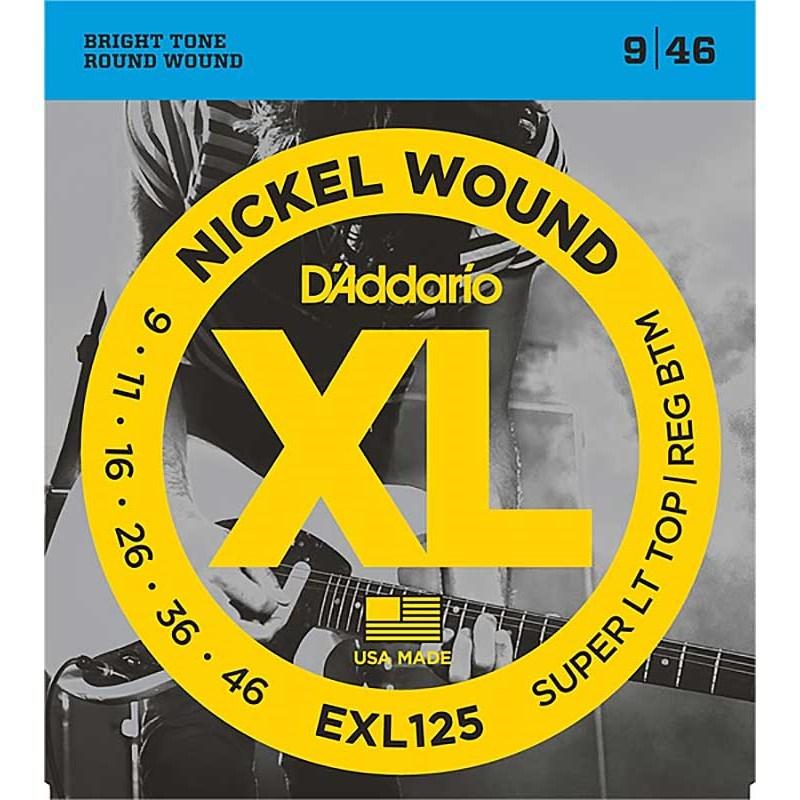 D’Addario XL Nickel Electric Guitar Strings EXL125 (Super Light Top， Regular Bottom/09-46) | D'Addario