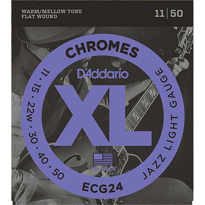 D’Addario XL Chromes Flat Wound ECG24 (Jazz Light/11-50) | D'Addario