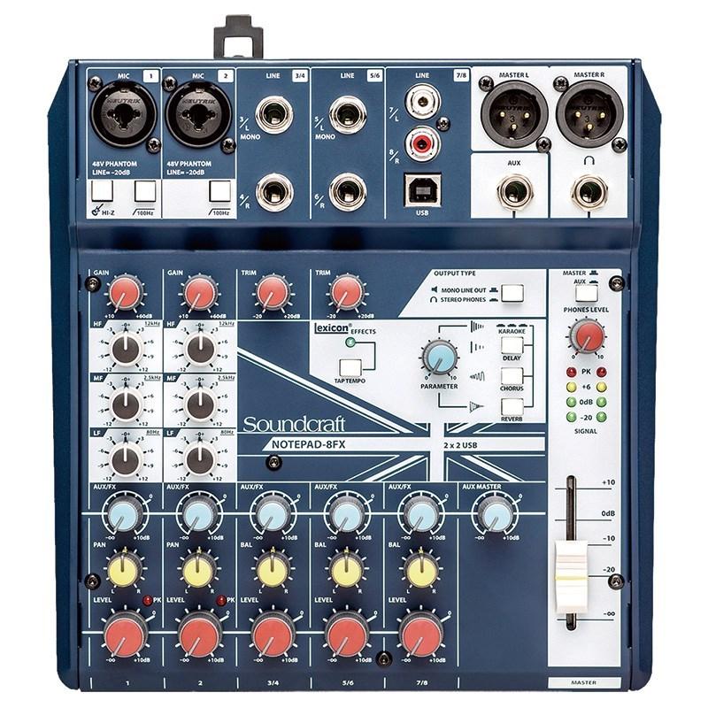 SoundCraft Notepad-8FX (配信おすすめ機材！)(USB搭載ミキサー・オーディオインターフェイス)(エフェクター内蔵ミキサー)(サウンドクラフト) | 