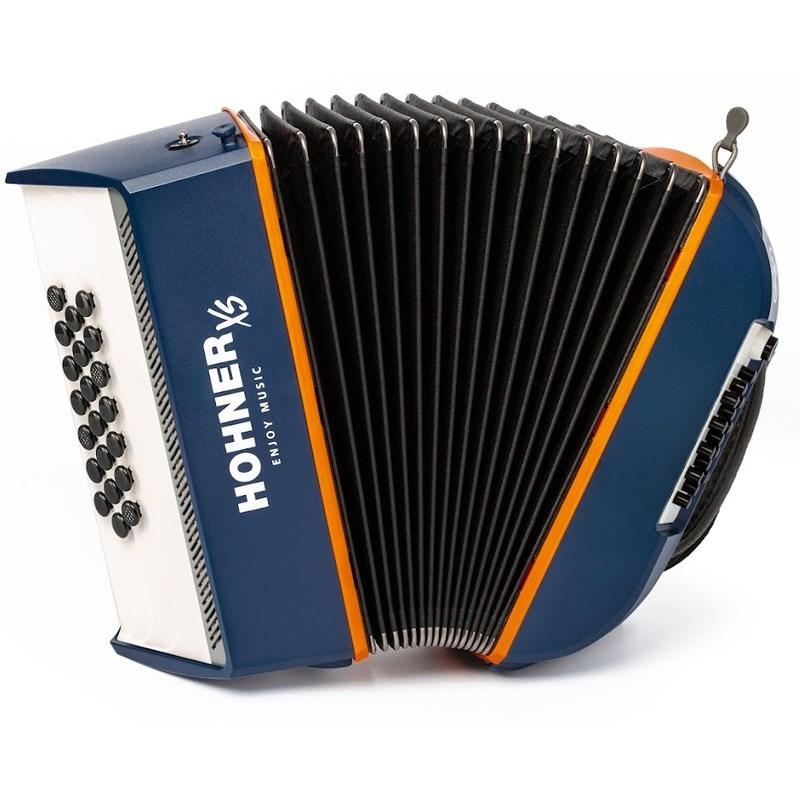 Hohner (アコーディオン専門店・出荷前検品発送)XSアコーディオン ボタンキー Dark Blue  ホーナー アコーディオン 入門向け ボタン式 小型 ...