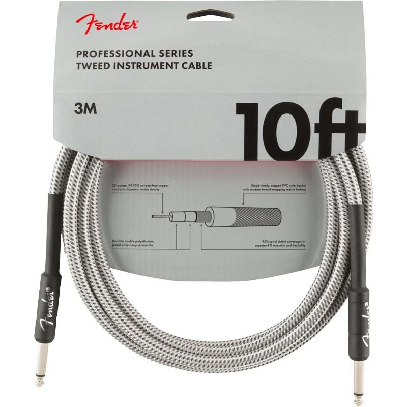 Fender USA PROFESSIONAL SERIES CABLE 10feet (WHITE TWEED)(#0990820063)｜ikebe