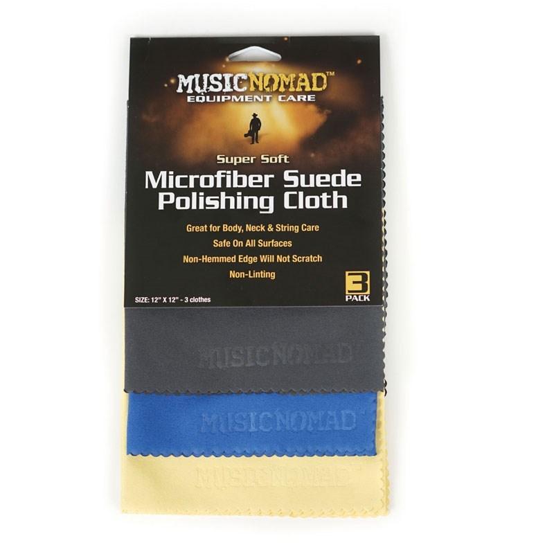 MUSIC NOMAD MN203 Super Soft Microfiber Suede Polishing Cloth - 3Pack | 