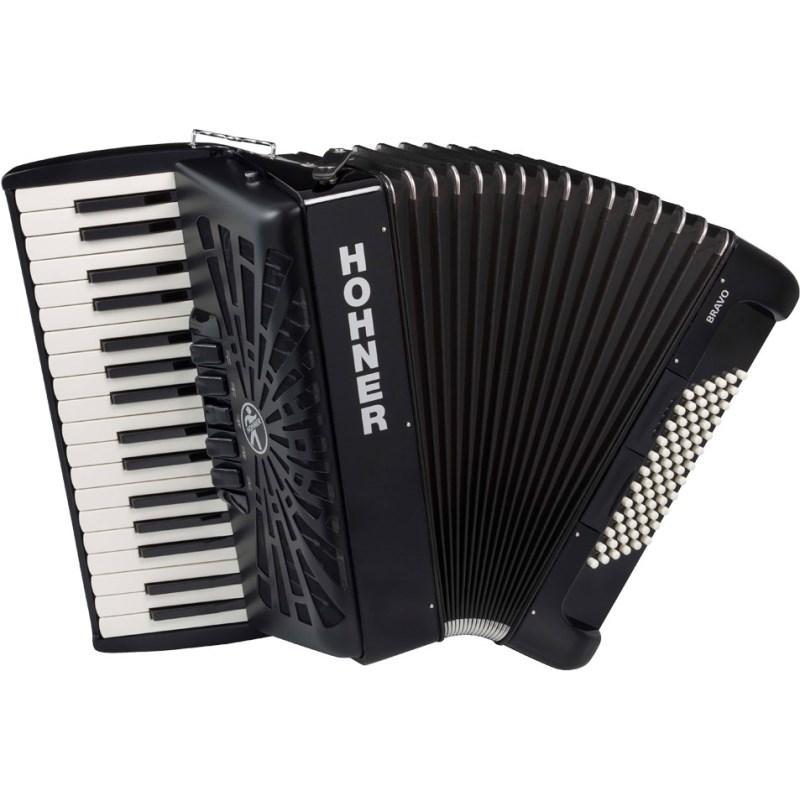Hohner (アコーディオン専門店・出荷前検品発送)Bravo III 72 BLK +レインカバーセット  ホーナー アコーディオン 入門向け ピアノ式 34鍵盤 ...の画像